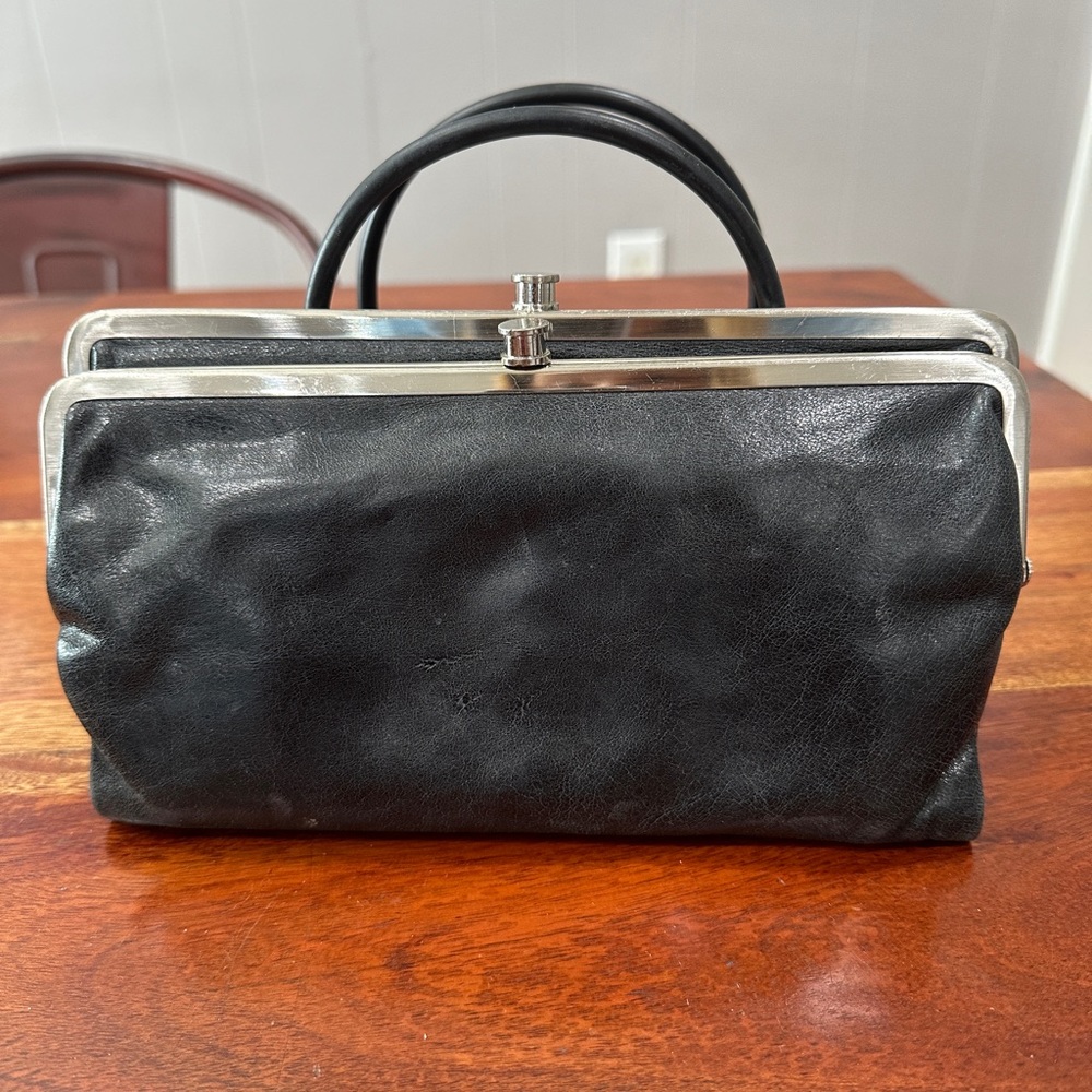 HOBO Original Leather Lauren Double-Frame Clutch Wallet, Gently Used